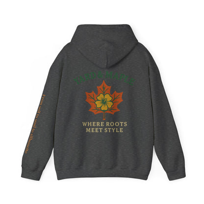 Maple Leaf & Hibiscus Hoodie, Cozy Fall Sweatshirt, Unisex Pullover for Nature Lovers, Perfect Gift for Thanksgiving, Unique Casual Wear