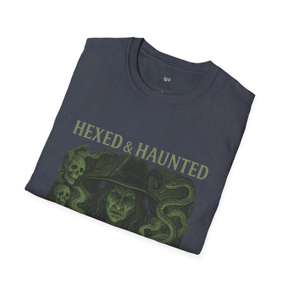 Hexed & Haunted Unisex Softstyle T-Shirt | Witchy Graphic Tee, Halloween Shirt, Spooky Apparel, Unique Gift, Casual Wear