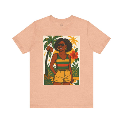 Tropical Graphic Tee for Summer Vibes, Beach Wear, Vacation Style, Graphic T-Shirt for Women, Summer Gift, Casual Outfit