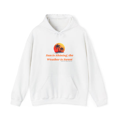 Sunshine Vibes Hoodie: Unisex Heavy Blend Sweatshirt with Tropical Design, Perfect for Summer, Beach Days, Casual Wear, Gifts