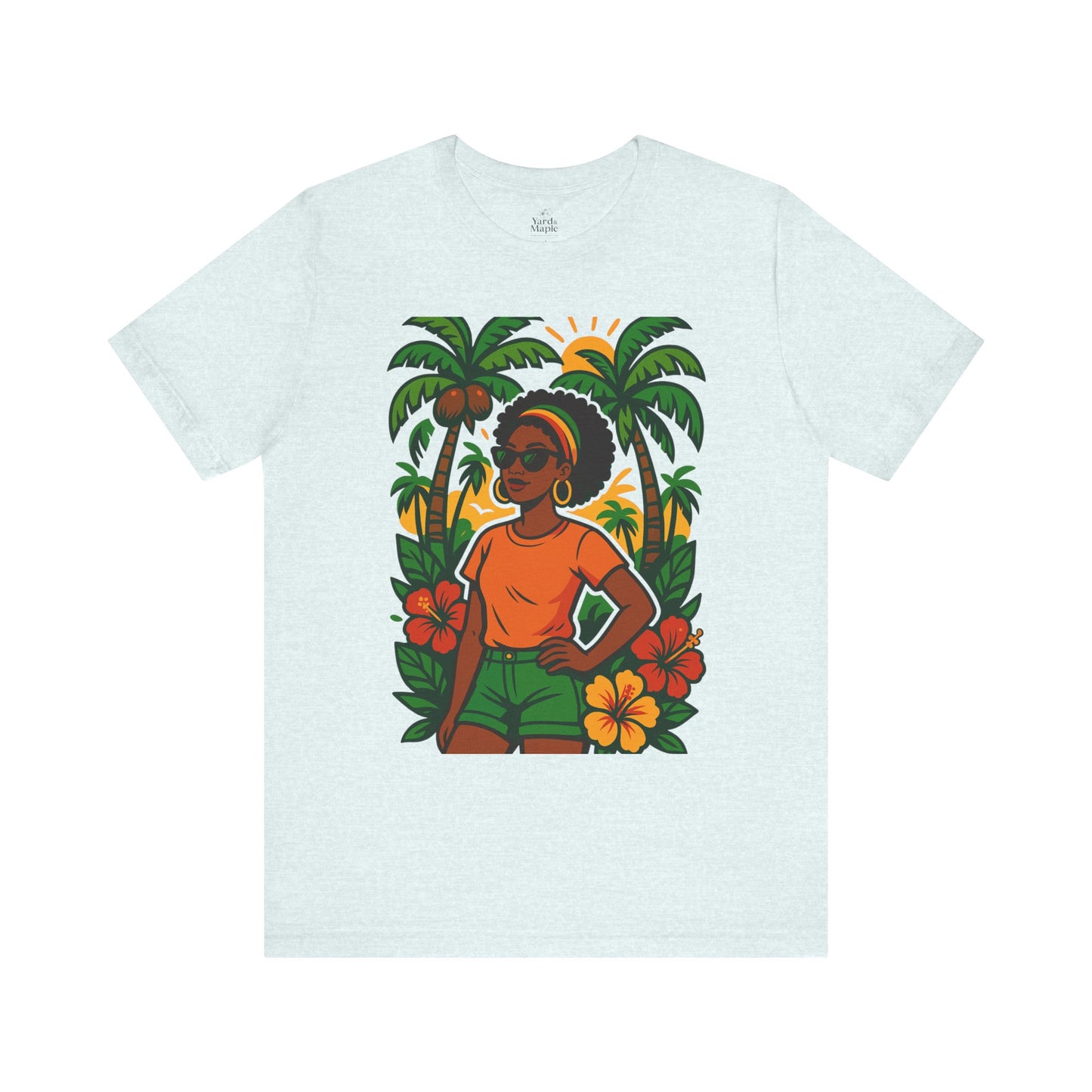 Tropical Vibe Tee, Summer Shirt, Vacation Outfit, Beach Lover Gift, Festival Wear, Floral Graphic T-Shirt