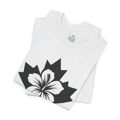 Maple Leaf Hibiscus Tee – Canadian Tropical Floral T-Shirt