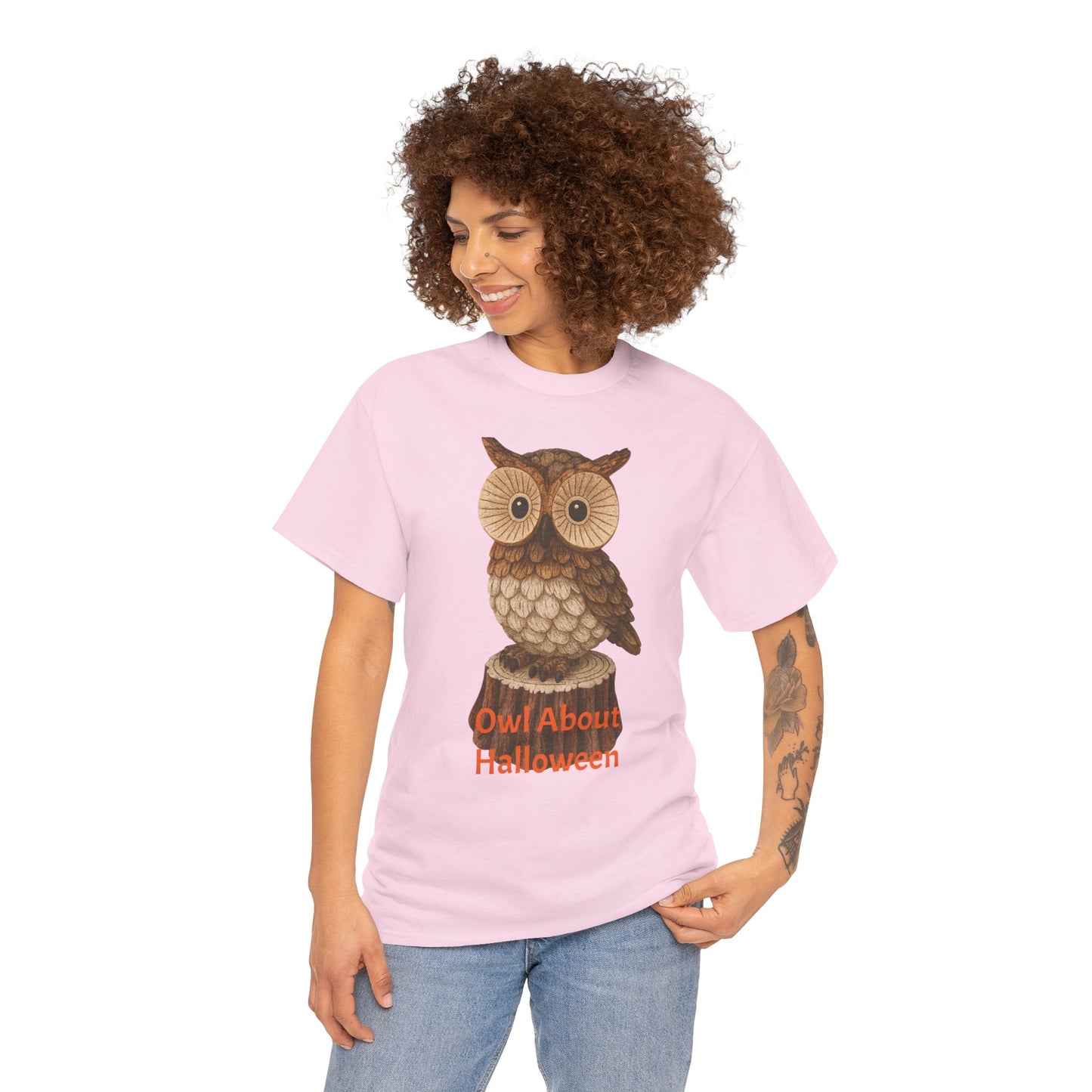 Halloween Owl Tee, Perfect for Fall Celebrations, Unisex Cotton Shirt, Cute Gift for Owl Lovers, Halloween Party Apparel, Fun Autumn Wear