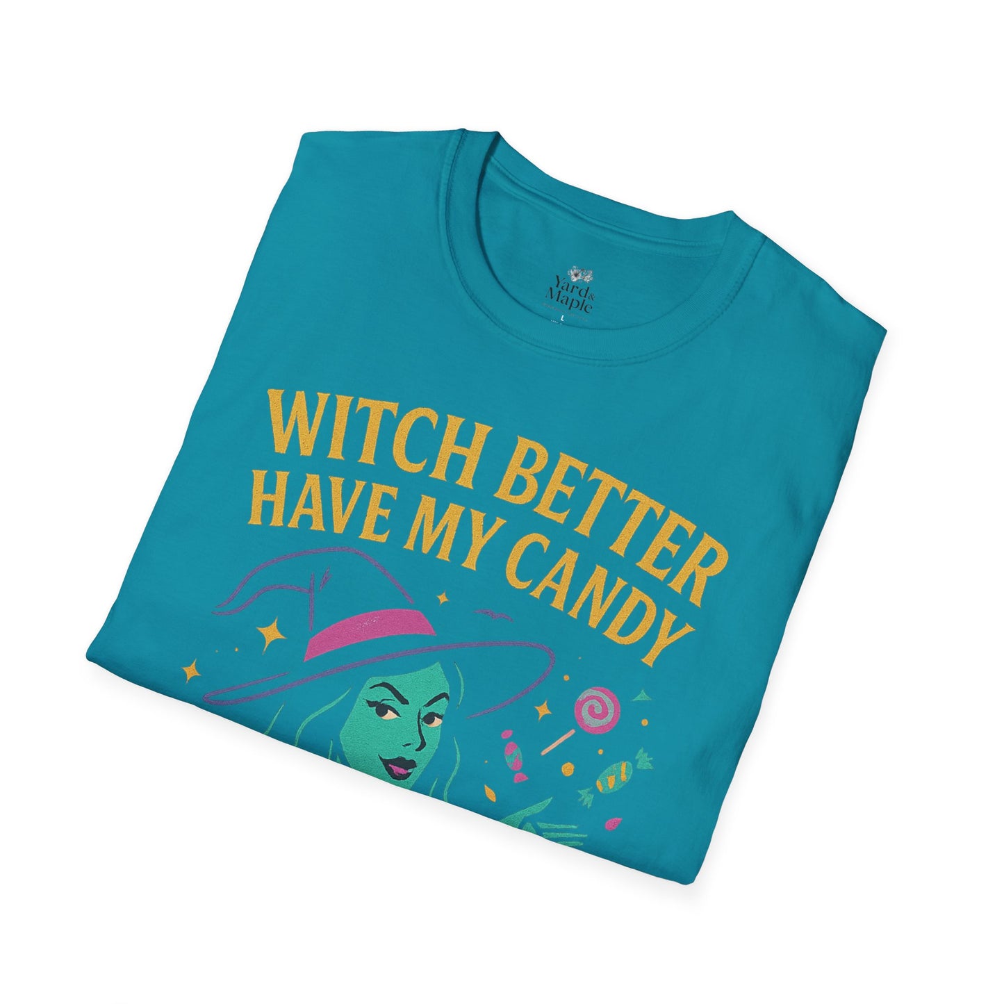 Witchy Candy T-Shirt, Halloween Apparel, Funny Halloween Shirt, Unisex Graphic Tee, Sweet Tooth Gift, Witch Costume Top