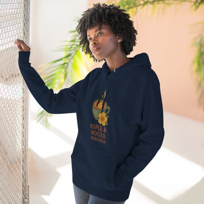 Cozy Maple & Mocha Fleece Hoodie, Perfect for Mornings, Autumn Fashion, Casualwear, Gift for Coffee Lovers