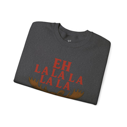 Festive Moose Sweatshirt with 'Eh La La La La La' Design, Cozy Holiday Apparel, Perfect for Christmas, Winter Parties, Gift Idea