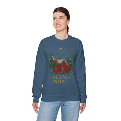 Cozy Holiday Sweatshirt - Island Noel Design, Unisex Christmas Crewneck, Winter Apparel, Gift for Him/Her, Seasonal Fashion
