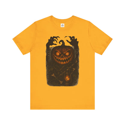 Halloween Pumpkin Tee, Unisex Jersey Short Sleeve Shirt, Fall Festival Apparel, Spooky T-Shirt, Trick or Treat Gift, Autumn Vibes