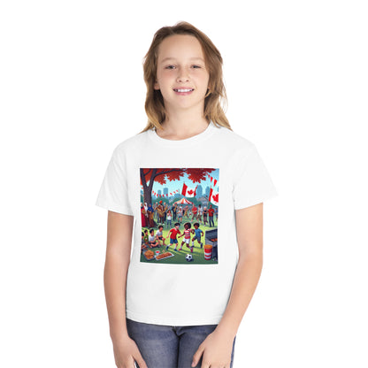 Youth Canada Day Tee - Celebrate with Pride, Summer T-Shirt, Red Tee for Kids, Canada Day Celebration, Fun Youth Apparel