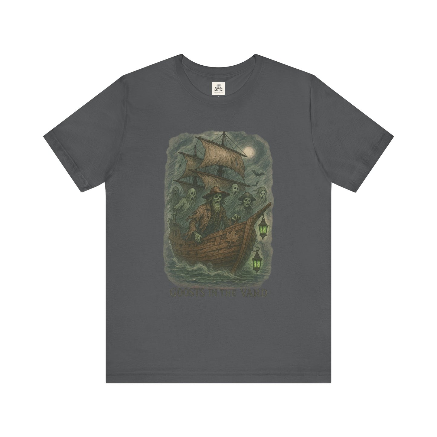 Haunted Ship Short Sleeve Tee - Spooky Halloween T-Shirt, Ghosts in the Yard Design, Unisex Shirt, Perfect for Trick or Treat, Ghost [...]