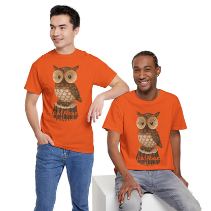 Halloween Owl Tee, Perfect for Fall Celebrations, Unisex Cotton Shirt, Cute Gift for Owl Lovers, Halloween Party Apparel, Fun Autumn Wear