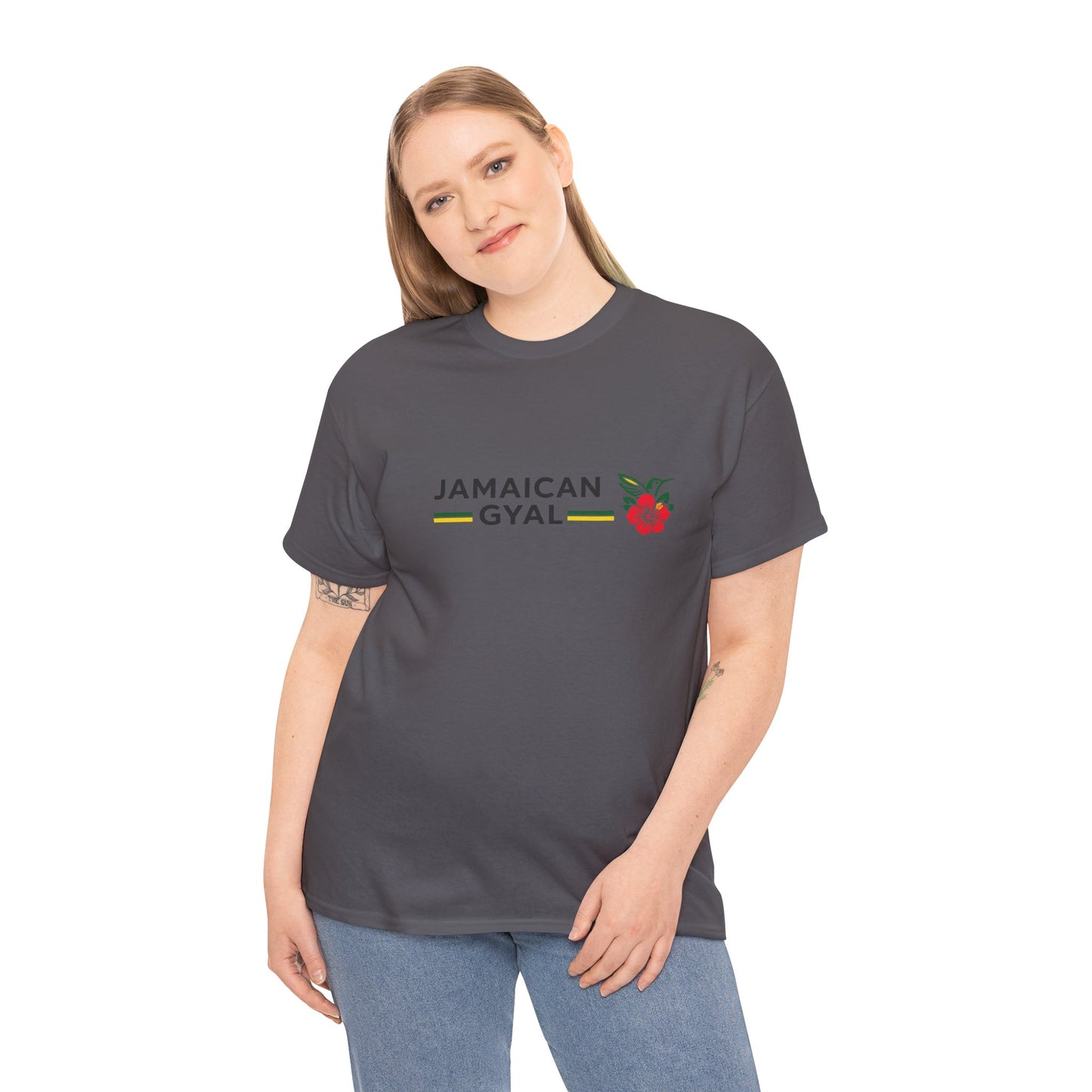 Jamaican Gyal Floral Tee - Caribbean Pride Graphic T-Shirt
