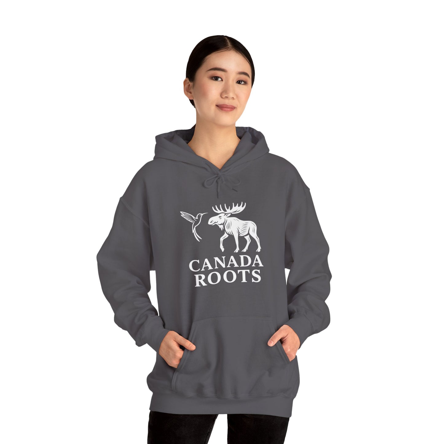 Canada Roots Moose Hoodie — Canadian Nature & Pride Pullover