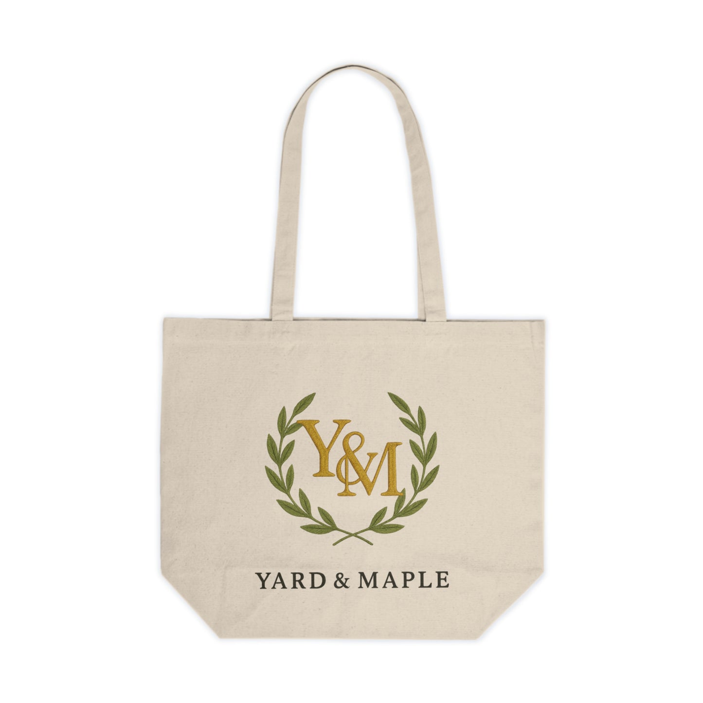 Stylish Canvas Shopping Tote with Y&M Wreath Design, Eco-Friendly Market Bag, Perfect Gift for Nature Lovers, Reusable Grocery Tote, [...]
