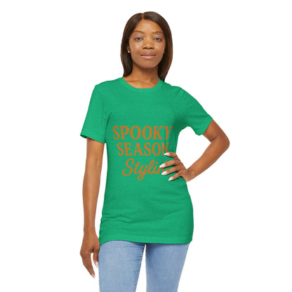 Spooky Season Stylin' Unisex Tee, Halloween Shirt, Autumn Apparel, Fall Outfit, Party Wear, Casual Top
