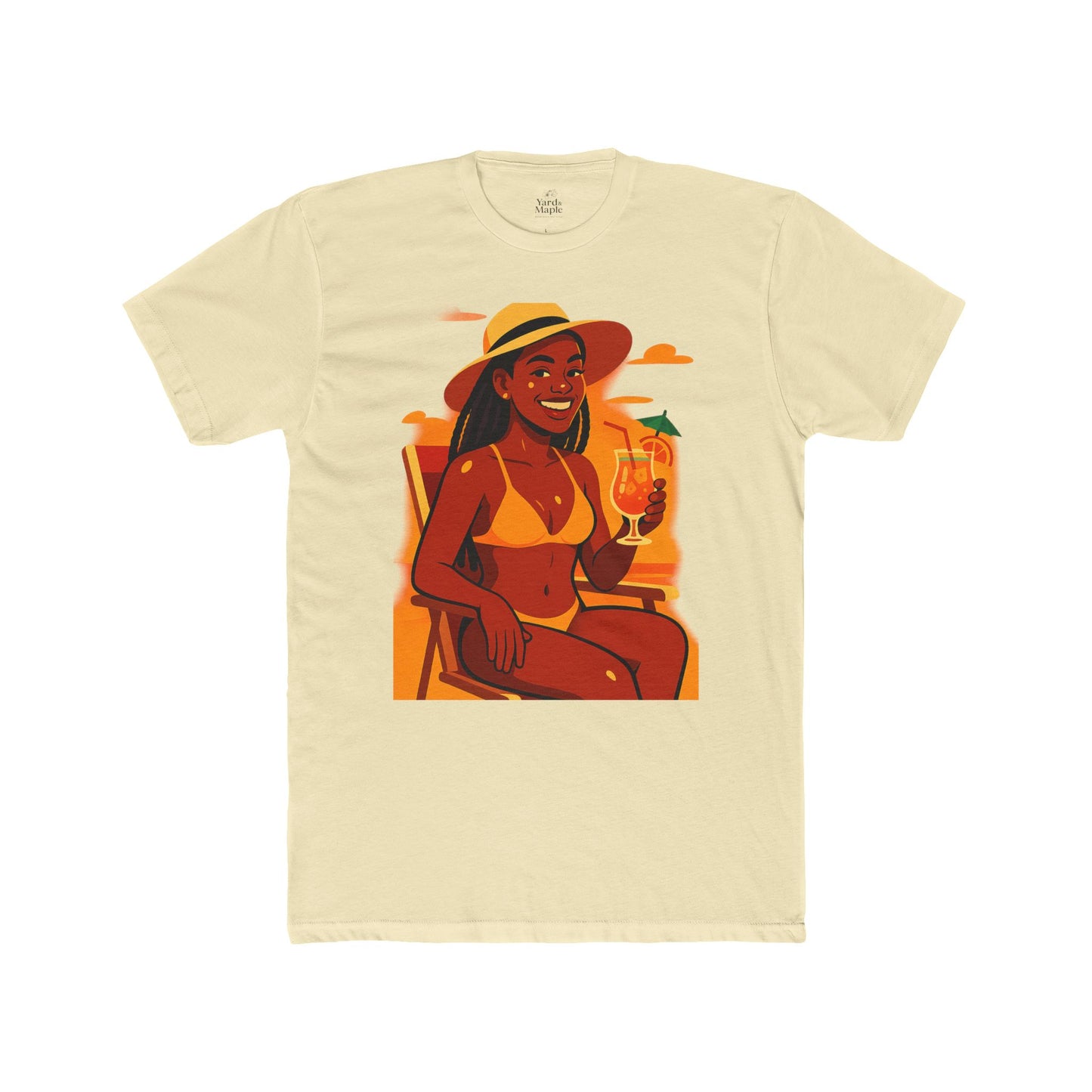 Tropical Vibes Tee, Summer Shirt, Beachwear, Vacation Outfit, Gift for Her, Relaxed Fit Cotton T-shirt