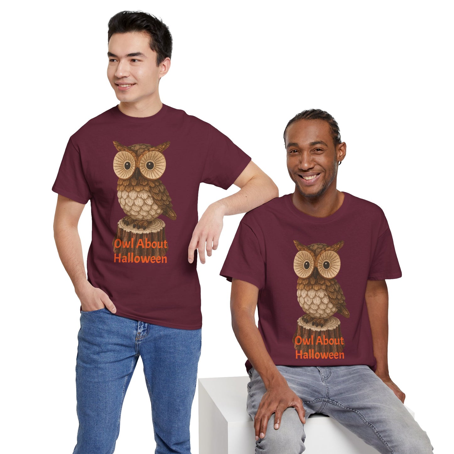 Halloween Owl Tee, Perfect for Fall Celebrations, Unisex Cotton Shirt, Cute Gift for Owl Lovers, Halloween Party Apparel, Fun Autumn Wear