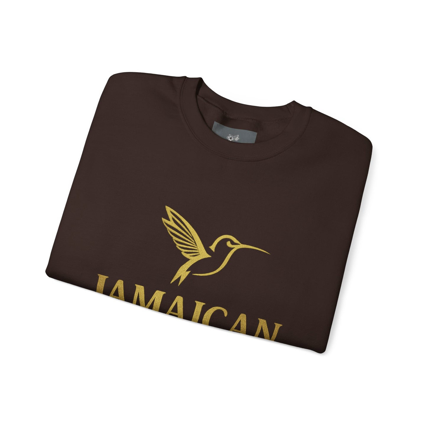 Jamaican Gyal Crewneck Sweatshirt — Gold Hummingbird Graphic