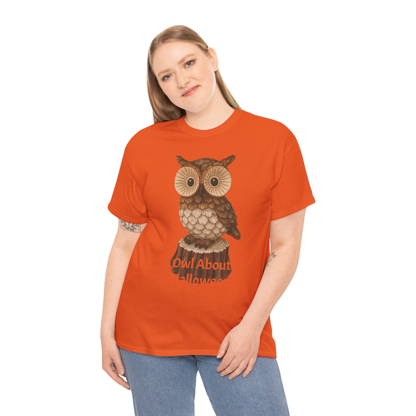 Halloween Owl Tee, Perfect for Fall Celebrations, Unisex Cotton Shirt, Cute Gift for Owl Lovers, Halloween Party Apparel, Fun Autumn Wear