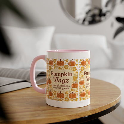 Pumpkin Spice Accent Mug - Fall Decor, Coffee Lovers Gift, Autumn Beverage Mug, Seasonal Kitchenware, Halloween Decor
