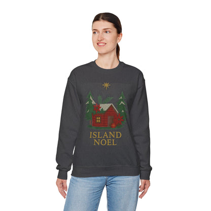 Cozy Holiday Sweatshirt - Island Noel Design, Unisex Christmas Crewneck, Winter Apparel, Gift for Him/Her, Seasonal Fashion