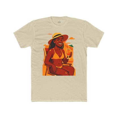 Tropical Vibes Tee, Summer Shirt, Beachwear, Vacation Outfit, Gift for Her, Relaxed Fit Cotton T-shirt