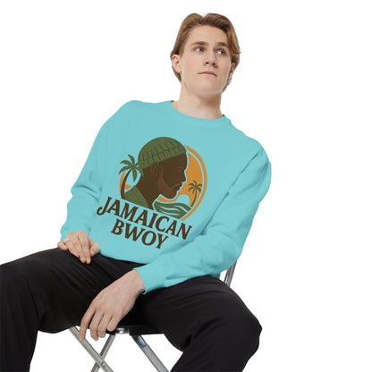 Jamaican Bwoy Sweatshirt, Cozy Unisex Pullover, Streetwear Style, Perfect Gift for Reggae Lovers, Summer Vibes Apparel, Gift for Him/Her