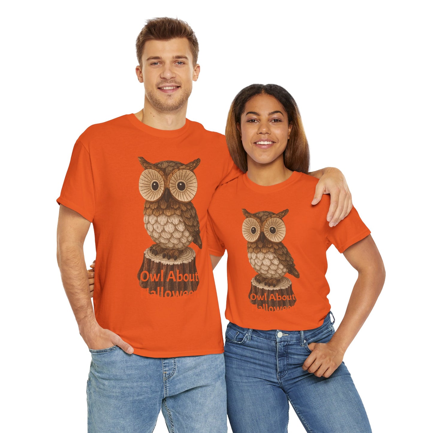Halloween Owl Tee, Perfect for Fall Celebrations, Unisex Cotton Shirt, Cute Gift for Owl Lovers, Halloween Party Apparel, Fun Autumn Wear