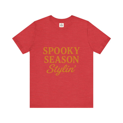 Spooky Season Stylin' Unisex Tee, Halloween Shirt, Autumn Apparel, Fall Outfit, Party Wear, Casual Top