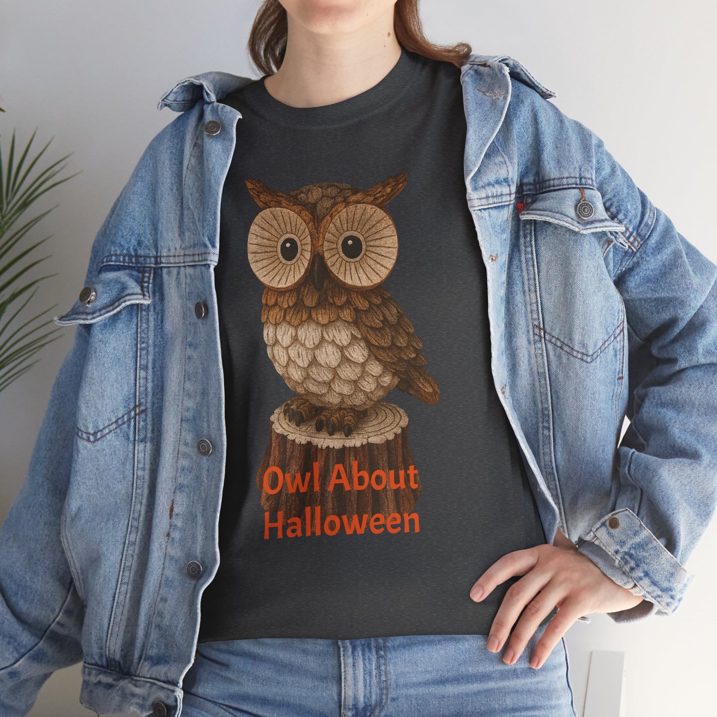Halloween Owl Tee, Perfect for Fall Celebrations, Unisex Cotton Shirt, Cute Gift for Owl Lovers, Halloween Party Apparel, Fun Autumn Wear