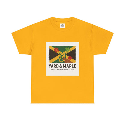 Jamaican Roots Tee, Unisex Heavy Cotton Shirt, Casual Summer Top, Beachwear, Gift for Music Lovers, Vibrant Graphic T-Shirt
