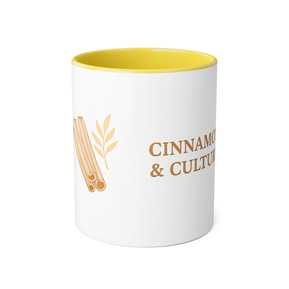 Cinnamon & Culture Accent Mug, Cozy Coffee Cup, 11oz Gift for Tea Lovers, Kitchen Decor, Warm Drink Mug, Unique Beverageware