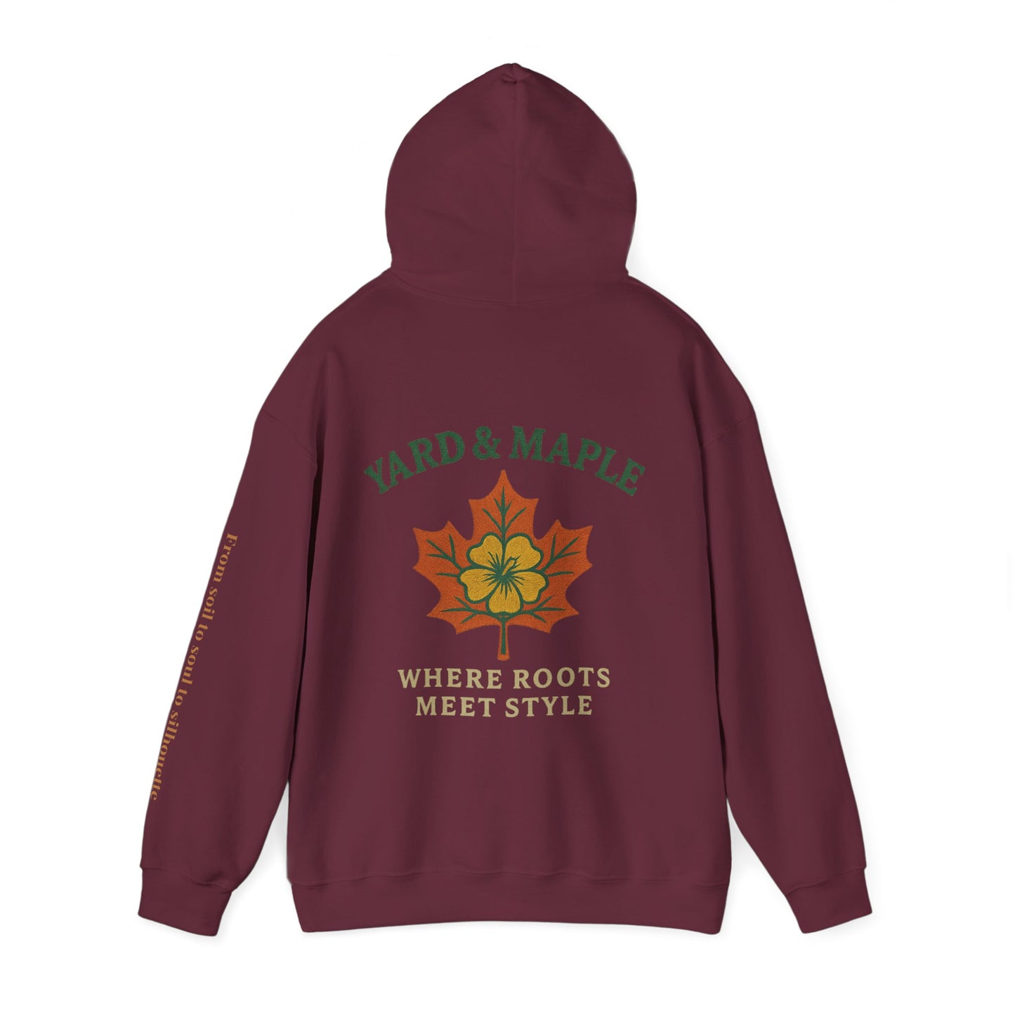 Maple Leaf & Hibiscus Hoodie, Cozy Fall Sweatshirt, Unisex Pullover for Nature Lovers, Perfect Gift for Thanksgiving, Unique Casual Wear
