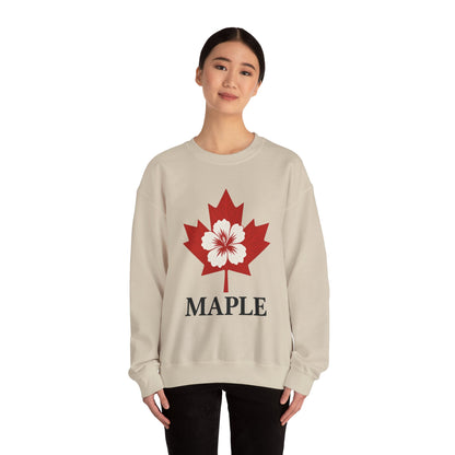Maple Leaf Crewneck Sweatshirt — Canadian Floral Maple Design