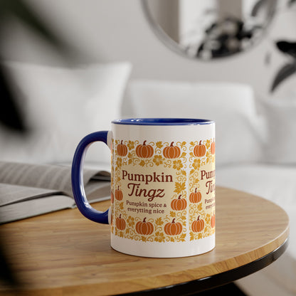 Pumpkin Spice Accent Mug - Fall Decor, Coffee Lovers Gift, Autumn Beverage Mug, Seasonal Kitchenware, Halloween Decor