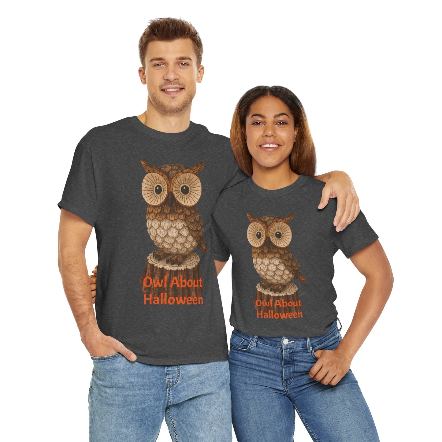 Halloween Owl Tee, Perfect for Fall Celebrations, Unisex Cotton Shirt, Cute Gift for Owl Lovers, Halloween Party Apparel, Fun Autumn Wear