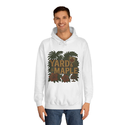 Cozy Unisex College Hoodie - Yard & Maple, Casual Wear, Student Gift, Outdoor Activity Sweater, Fall Fashion