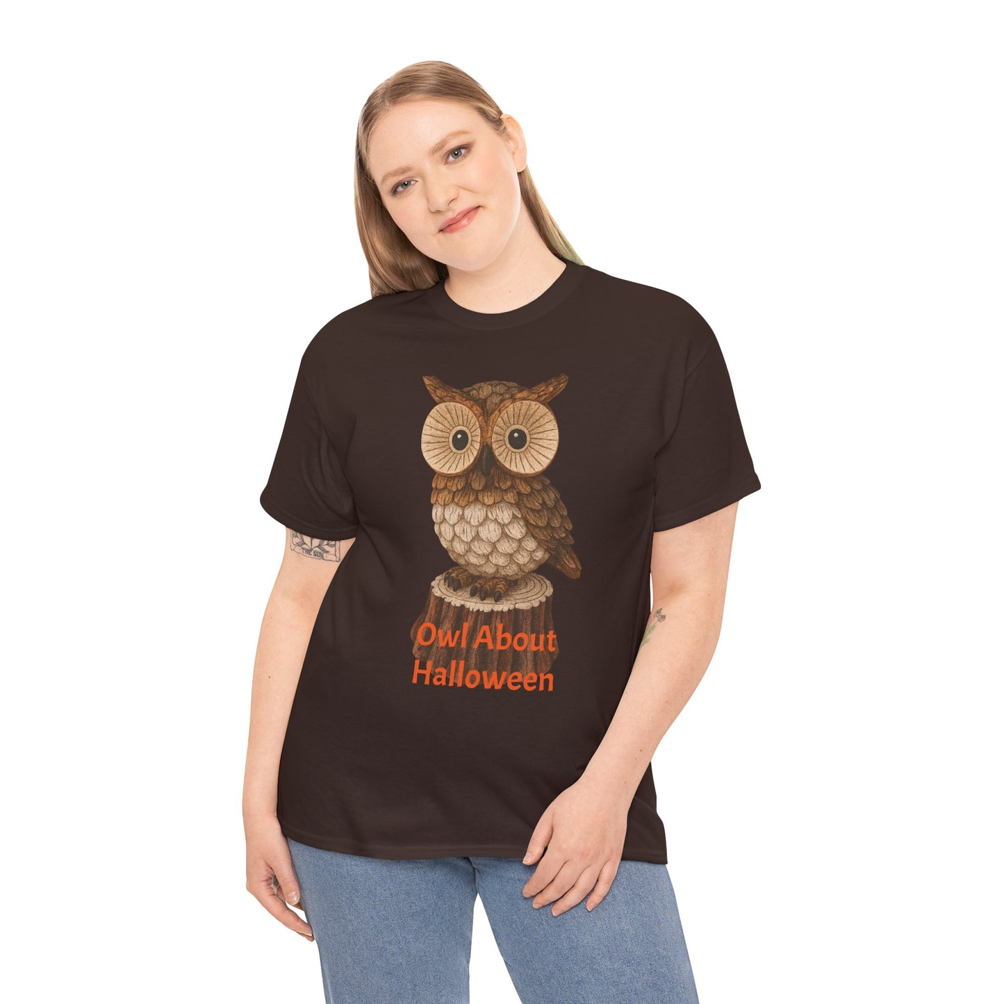 Halloween Owl Tee, Perfect for Fall Celebrations, Unisex Cotton Shirt, Cute Gift for Owl Lovers, Halloween Party Apparel, Fun Autumn Wear