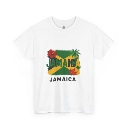Jamaica Unisex Heavy Cotton Tee – Vibrant Tropical Style, Beachwear, Travel Souvenir, Summer Party, Gift for Wanderlust