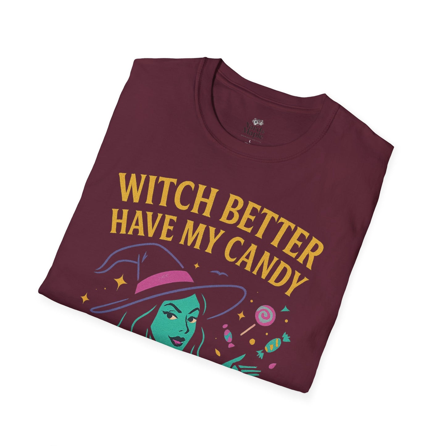 Witchy Candy T-Shirt, Halloween Apparel, Funny Halloween Shirt, Unisex Graphic Tee, Sweet Tooth Gift, Witch Costume Top