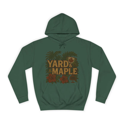 Cozy Unisex College Hoodie - Yard & Maple, Casual Wear, Student Gift, Outdoor Activity Sweater, Fall Fashion