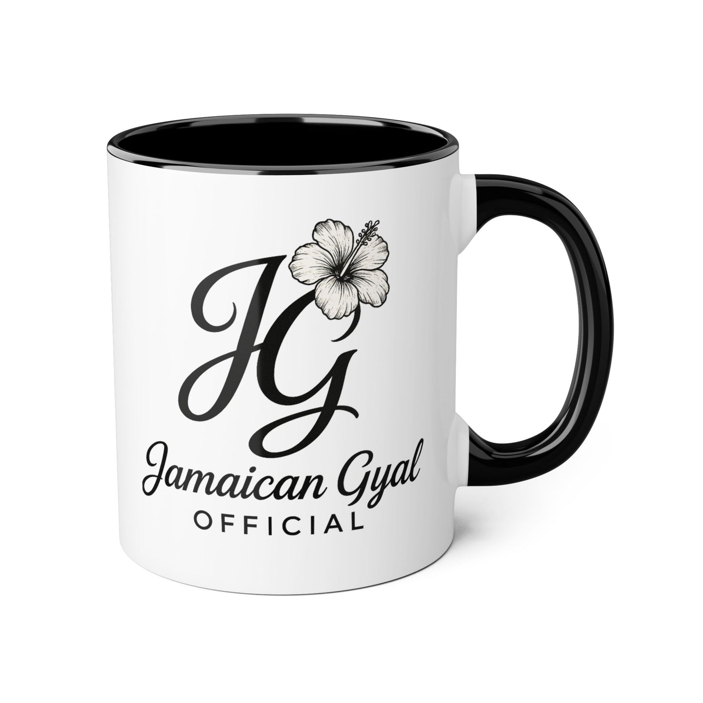 Jamaican Gyal Accent Mug, 11oz Coffee Cup, Floral Design, Gift for Her, Caribbean Culture, Tea Mug, Unique Drinkware