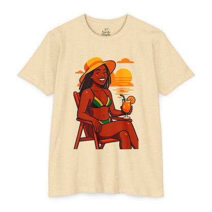 Summer Vibes T-Shirt, Beachwear, Vacation Tee, Casual Shirt, Gift for Her, Tropical Graphic T-shirt
