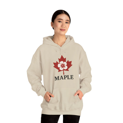 Maple Leaf Floral Hoodie — Canadian Maple Graphic Sweatshirt