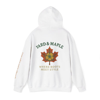Maple Leaf & Hibiscus Hoodie, Cozy Fall Sweatshirt, Unisex Pullover for Nature Lovers, Perfect Gift for Thanksgiving, Unique Casual Wear
