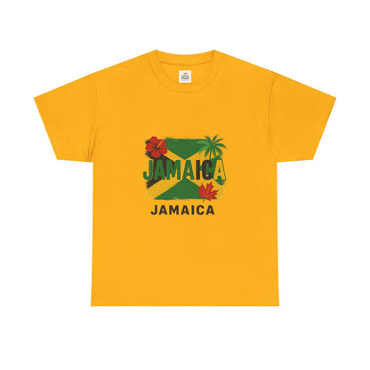 Jamaica Unisex Heavy Cotton Tee – Vibrant Tropical Style, Beachwear, Travel Souvenir, Summer Party, Gift for Wanderlust