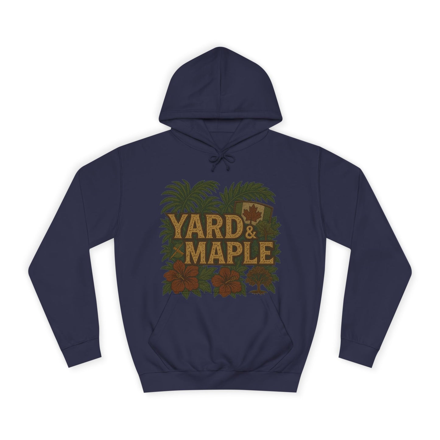 Cozy Unisex College Hoodie - Yard & Maple, Casual Wear, Student Gift, Outdoor Activity Sweater, Fall Fashion
