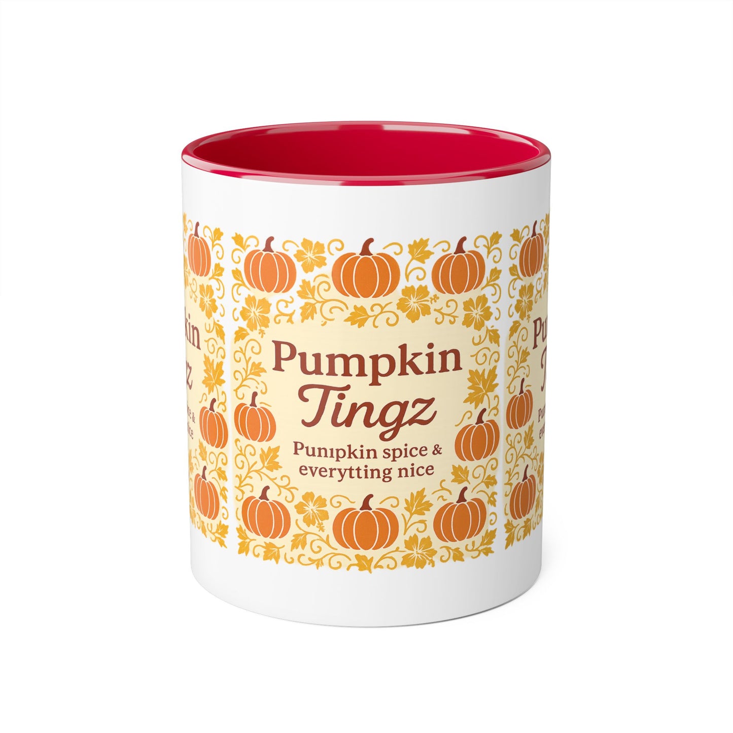 Pumpkin Spice Accent Mug - Fall Decor, Coffee Lovers Gift, Autumn Beverage Mug, Seasonal Kitchenware, Halloween Decor