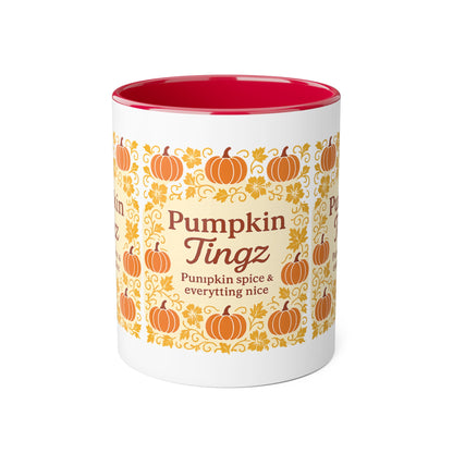 Pumpkin Spice Accent Mug - Fall Decor, Coffee Lovers Gift, Autumn Beverage Mug, Seasonal Kitchenware, Halloween Decor