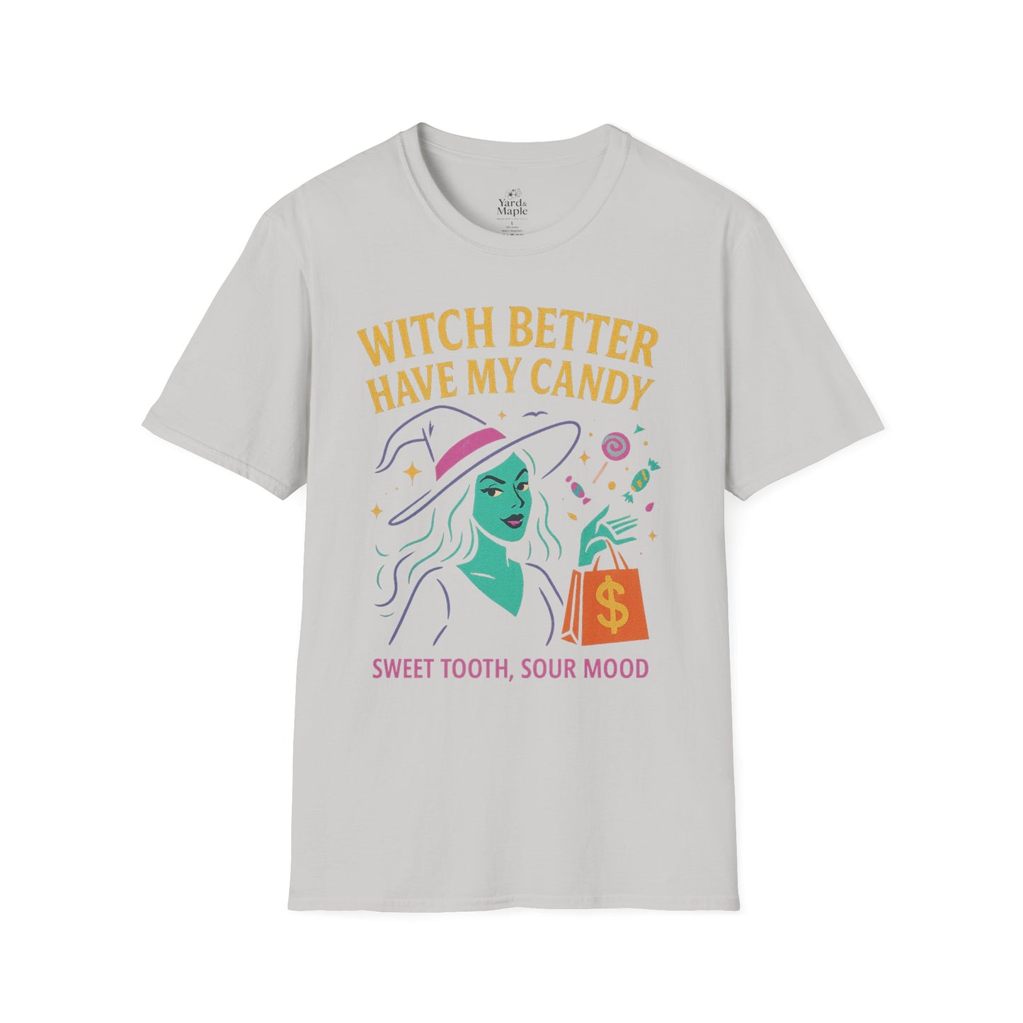 Witchy Candy T-Shirt, Halloween Apparel, Funny Halloween Shirt, Unisex Graphic Tee, Sweet Tooth Gift, Witch Costume Top